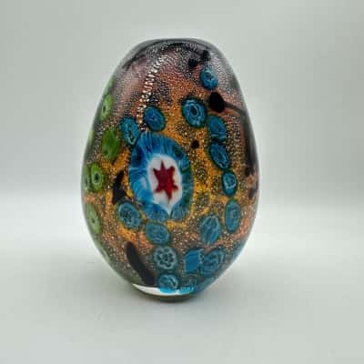 Beautiful Millefiori Colorful Art Glass Vase
