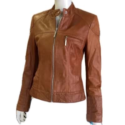 Nerzz Bešlagić Womens  Size 8 Leather Jacket Brown 