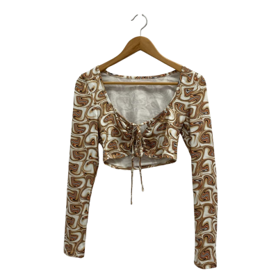 Shein Moost Marble Print Tie Front Crop Top. Size M 