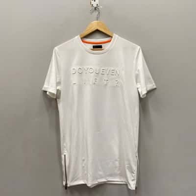 Seed Mens  Size M Short Sleeve”Do you Even Lift”  T-shirt White 