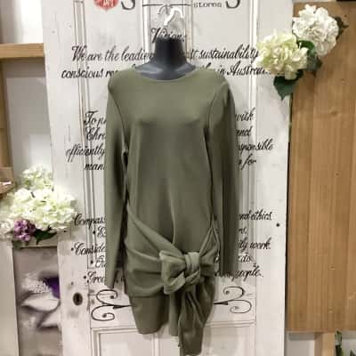 Misha Collection Brand! NWOT  Womens  Size 14 Bodycon Dress / Long Sleeve Dress / Midi Dress Olive 