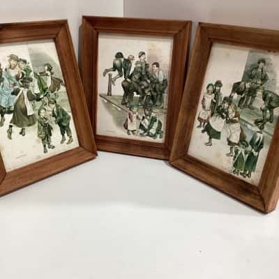 Ronald Embleton children playing collection 3x pictures in fair condition 