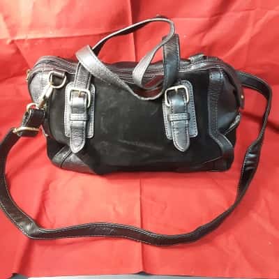 Colorado Womens Black  leather and suede midsize handbag