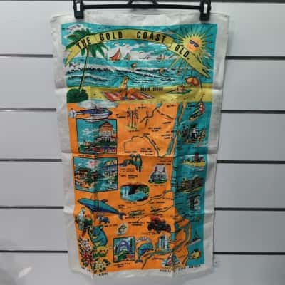 Trio Vintage Australian Linen Tea Towels Bundle PreOwned 