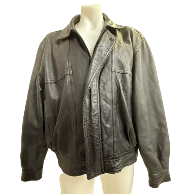  Mens  Size XXL Leather Jacket Black  