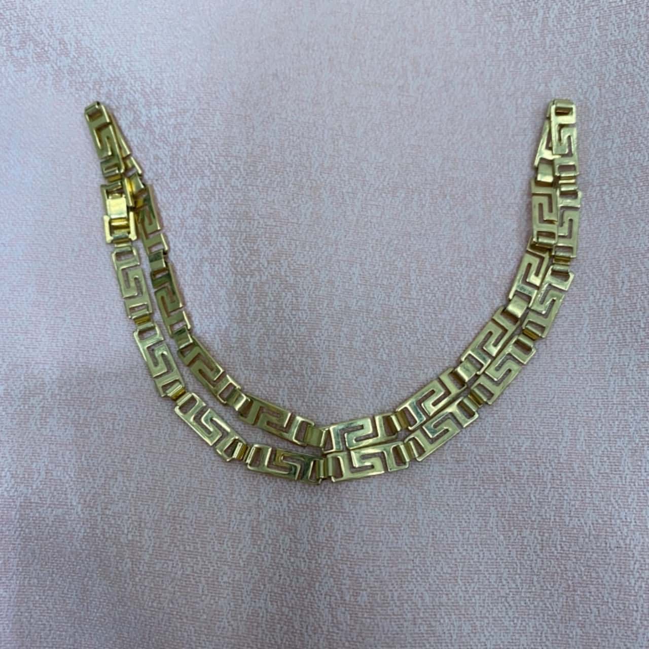 Costume Jewellery Gold Necklace Egypt Style Chain Short Length (s)
