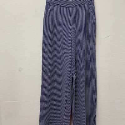 Saba Women's Size 6 High Waisted Pants Blue / Striped / White 