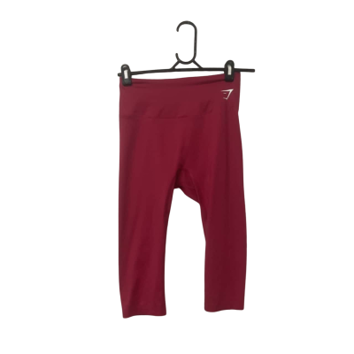 Womens Gymshark Size L Ruby Red 3/4 Sport Leggings  