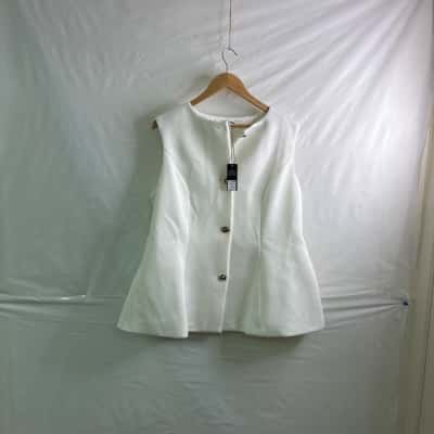 FashionNova Womens Size XL Vest Jacket White BNWT