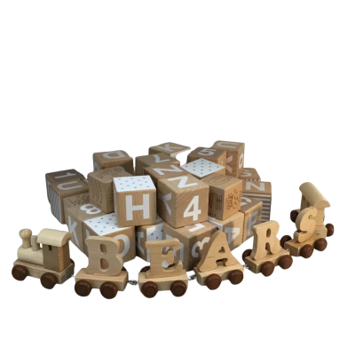 Wooden Blocks and Train as pictured