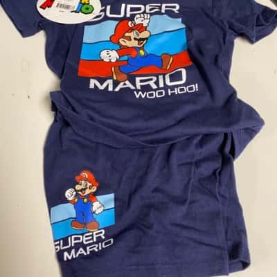  Kids  Size 3 Navy Blue  Super Mario Top and Shorts