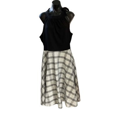 Belle Poque  Womens  Size XL Casual Dress Black  / Checked / White 