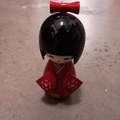 Kokeshi Wooden Kimono Doll - Red