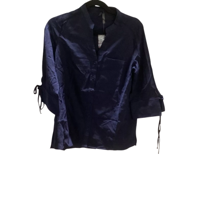 Crossroads Womens  Size 8 Long Sleeve Shirt Navy RRP $59.99