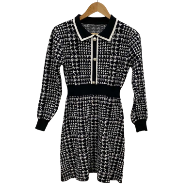 Unbranded Women's Knit Style Dress Black  / White 