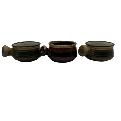 Korea Glazed Pottery French Onion Soup Bowls