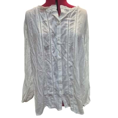 Autograph Womens  Size 12-18m Long Sleeve Shirt White 