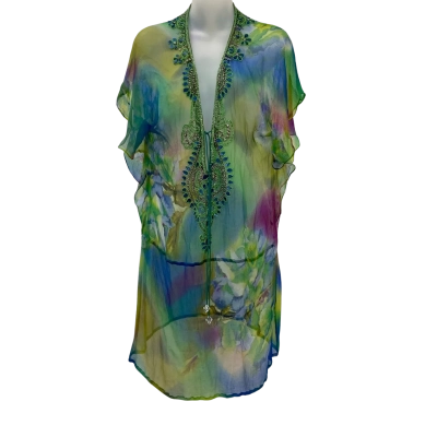  bwicked - Womens Embellished Sheer Kaftan - Size L - Multicoloured 