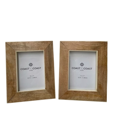 Coast to Coast new picture frame timber and resin 5 x 7 cm times two