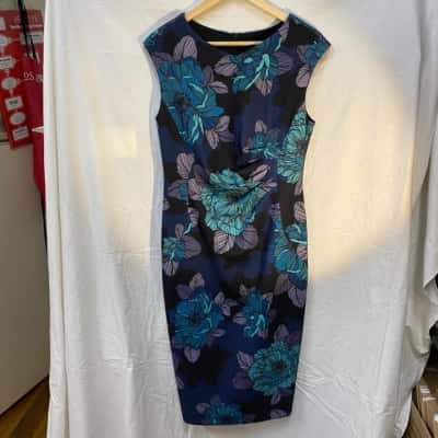 Anthea Crawford Womens  Size 12 Sleeveless Dress  Blue / Floral 