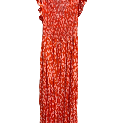 Mister Zimi Womens  Size 12 Maxi Dress Coral / Cream / Pattern 