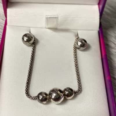 Sterling silver ball studs and bracelet set 