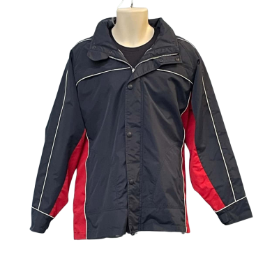 Winning Spirit Mens Size M Hood Jacket/Winter Coat Navy Blue/Red