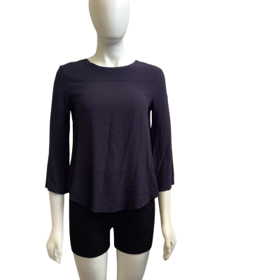 Seed Heritage Womens  Size 6  3/4 Sleeve Top Navy