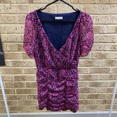 Kookai Womens pink navy floral dress Size 38 