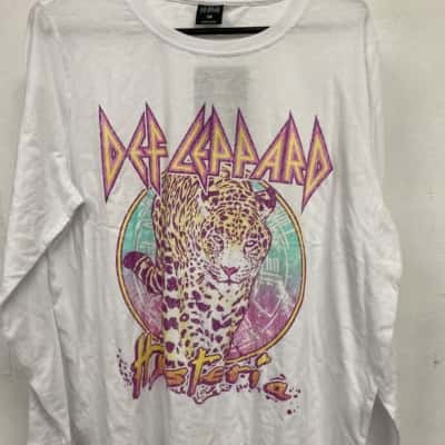 Def Leppard Womens  Size 18 Long Sleeve Top White 