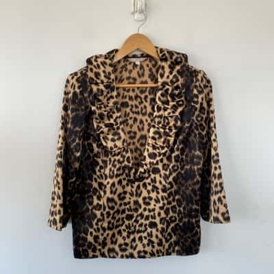 Noni B Leopard Print Blazer Size S 