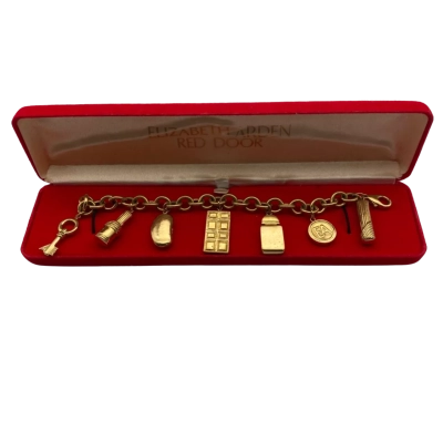 Elizabeth Arden Red Door Charm Bracelet Gold Electroplated