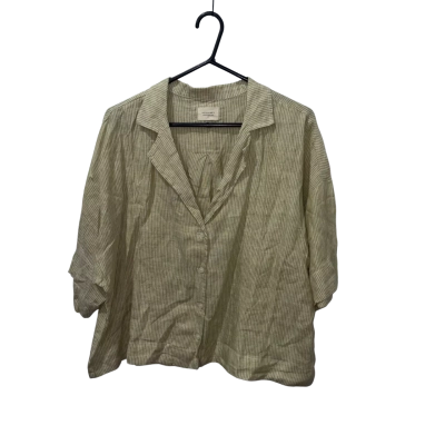 Nude Lucy Green Striped Linen Shirt Size M 