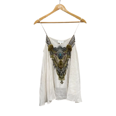 Camilla Womens  Size 1 Silk Shoestring Strap Top Multicoloured 