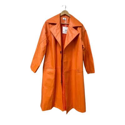 BNWT Pink Diamond Womens Size L Trench Coat Orange 