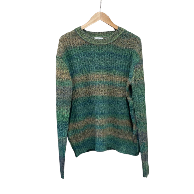 POL Clothing Womens  Size L Alpaca-blend Crew Neck Jumper Green 