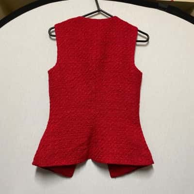 Portmans Womens  Size 6 Red Tweed Shirt Vest