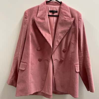 Sally Phillips Size 16 Pink Velvet Jacket button missing