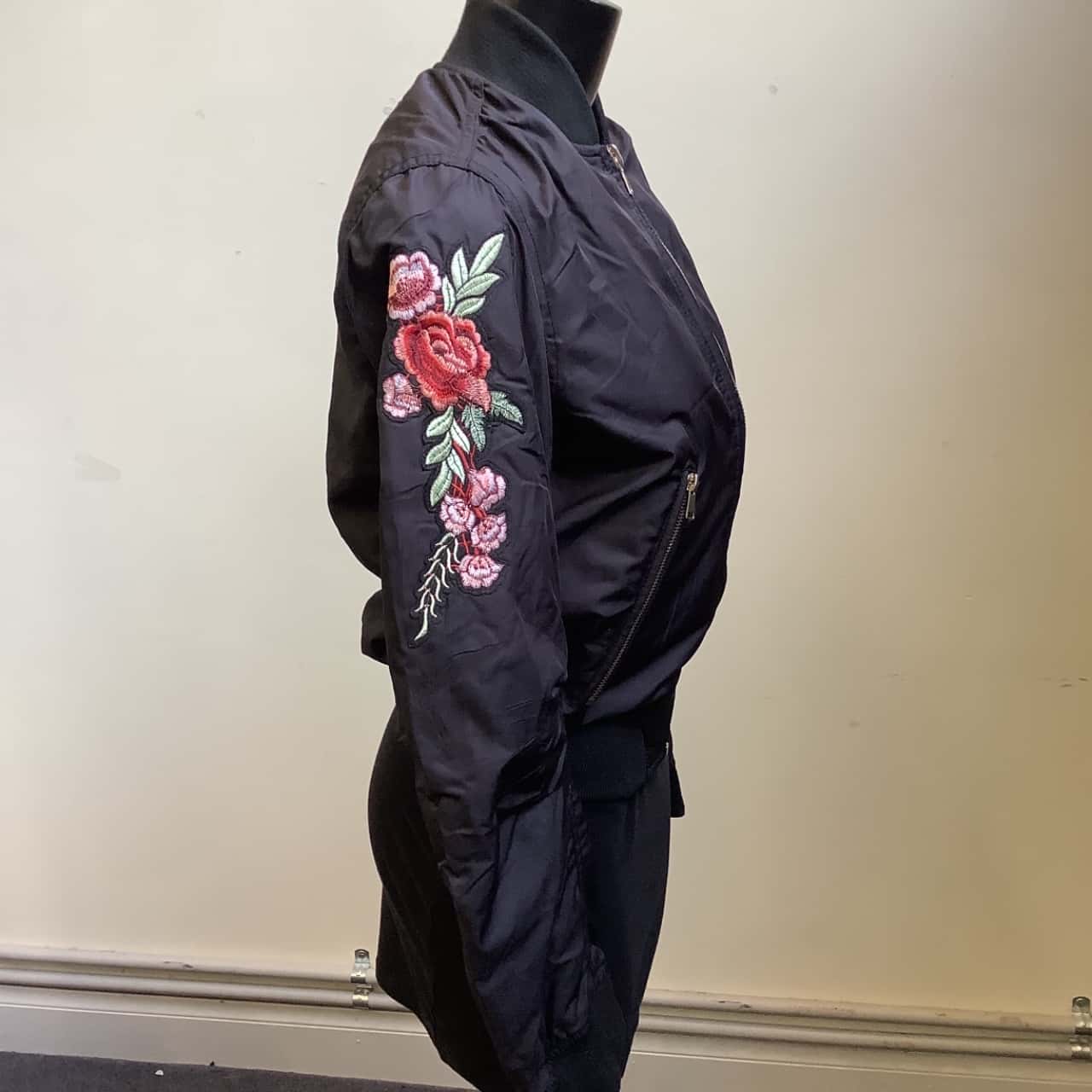 floral embroidered bomber jacket