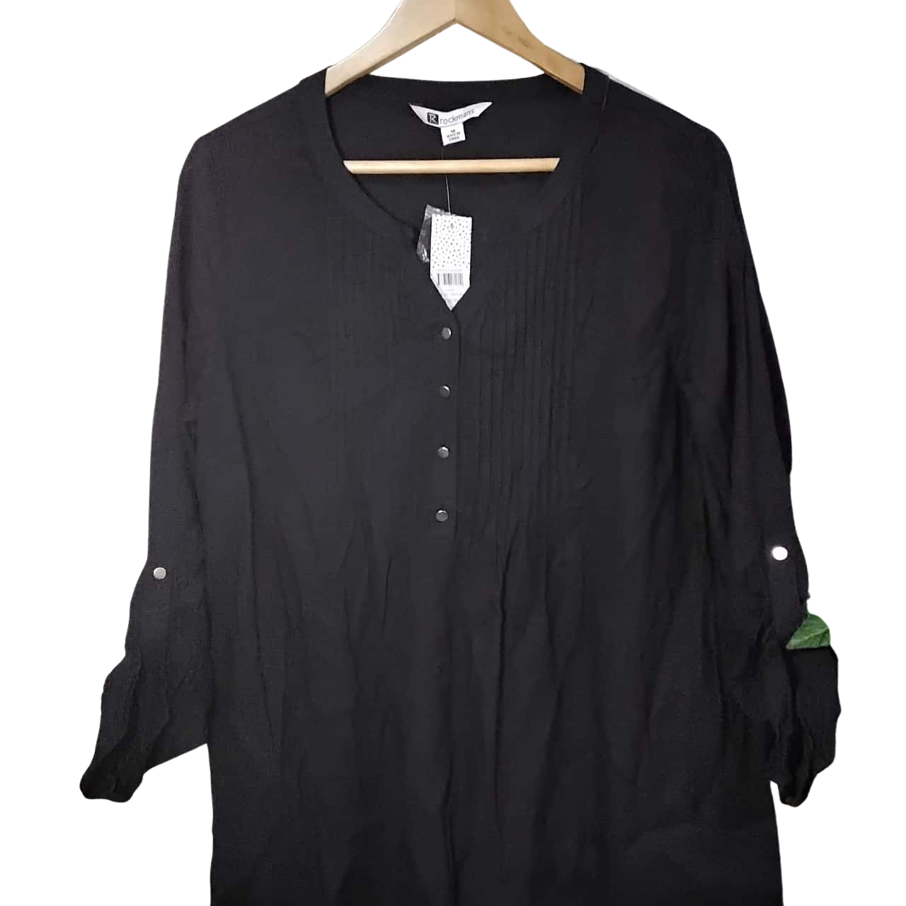 Rockmans Womens Size 16 Long Sleeve Navy Blue Shirt RRP 59.99(s)