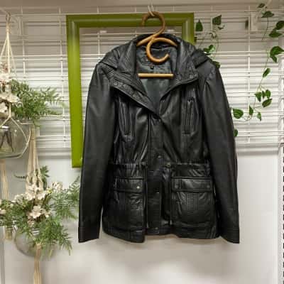  Woodland Womens  Size 18 Leather Jacket Black  