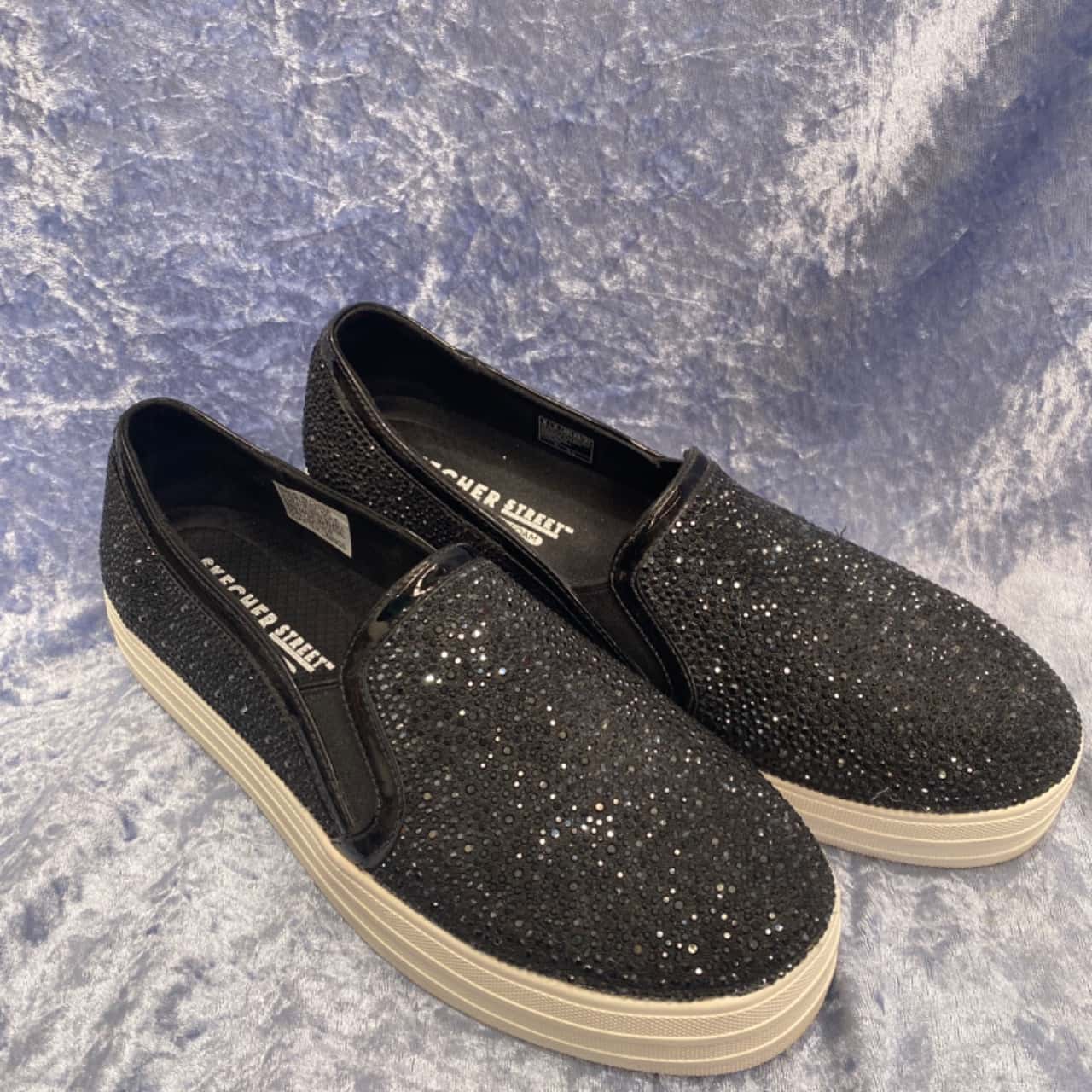 Skechers Street Womens Black Flat Shoes Size 8 U.S