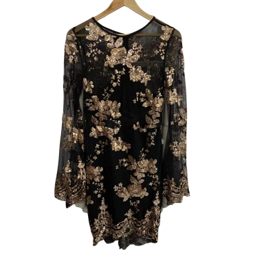 CBR Womens  Size XL Sheer Sequin Dress Black/Rose Gold