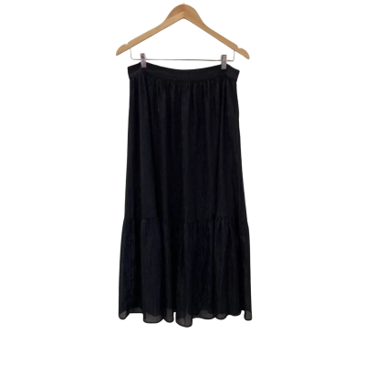 Princess Highway Womens  Size 12 Maxi Skirt Black / Metallic Thread