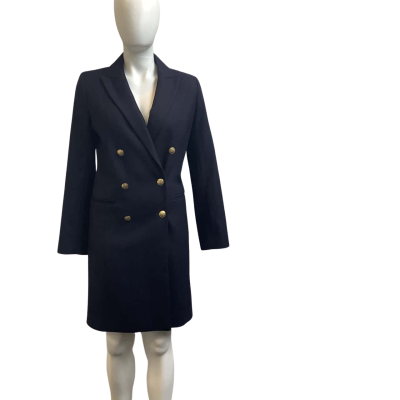 Sportscraft Womens  Size 6 Double Breasted Wool Blend Jacket Navy 