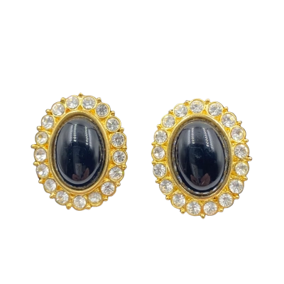  Womens Earrings Black  / Gold 