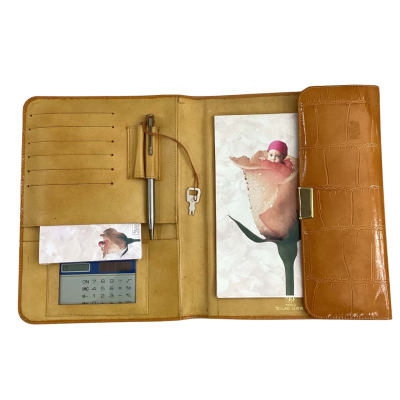 Vintage Anne Geddes Leather Letter Folio with Calculator (1993)