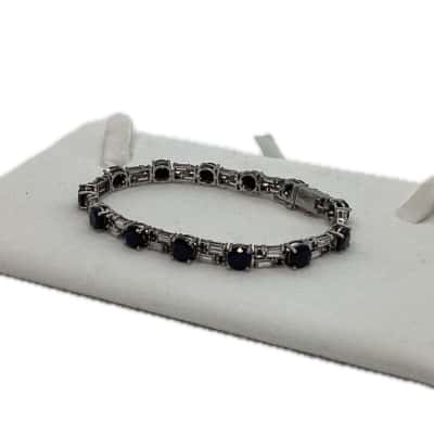  Womens Bracelet Black  / Sterling Silver 