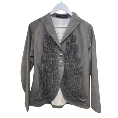 Peachoo + Krejberg Womens  Size 10 / 42 Blazer Grey 