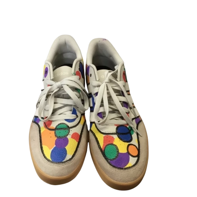 Adidas Mens UK Size 10 White and Multicolored Polka Dot Sneakers 